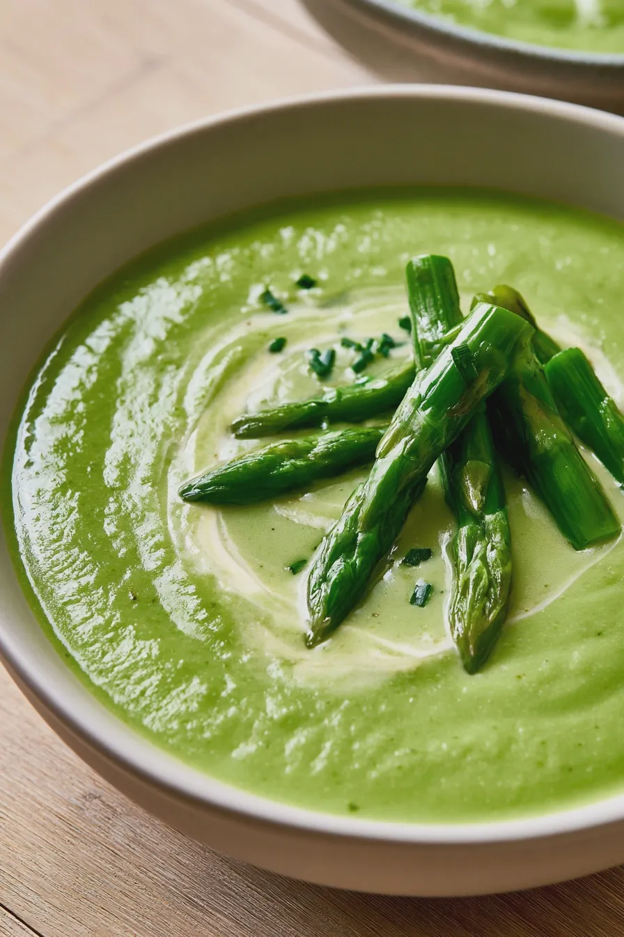 Cremige grüne Spargelsuppe