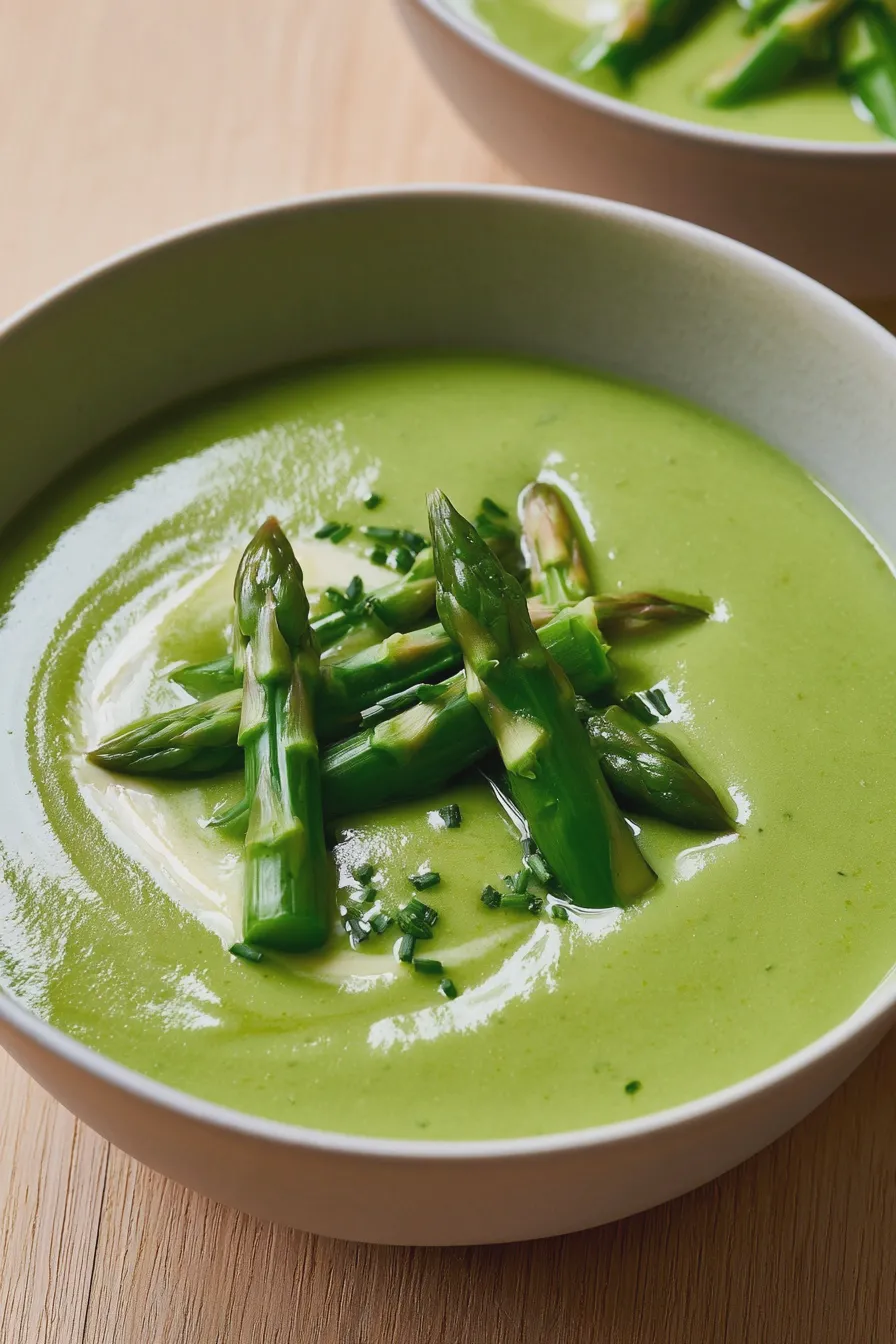 Cremige grüne Spargelsuppe