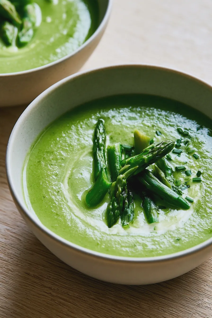 Cremige grüne Spargelsuppe