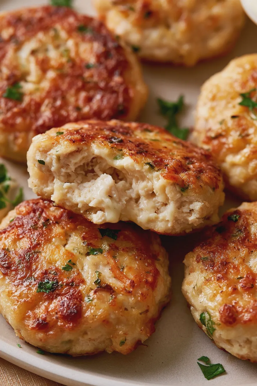 Keto Hähnchen Puffer mit Käse