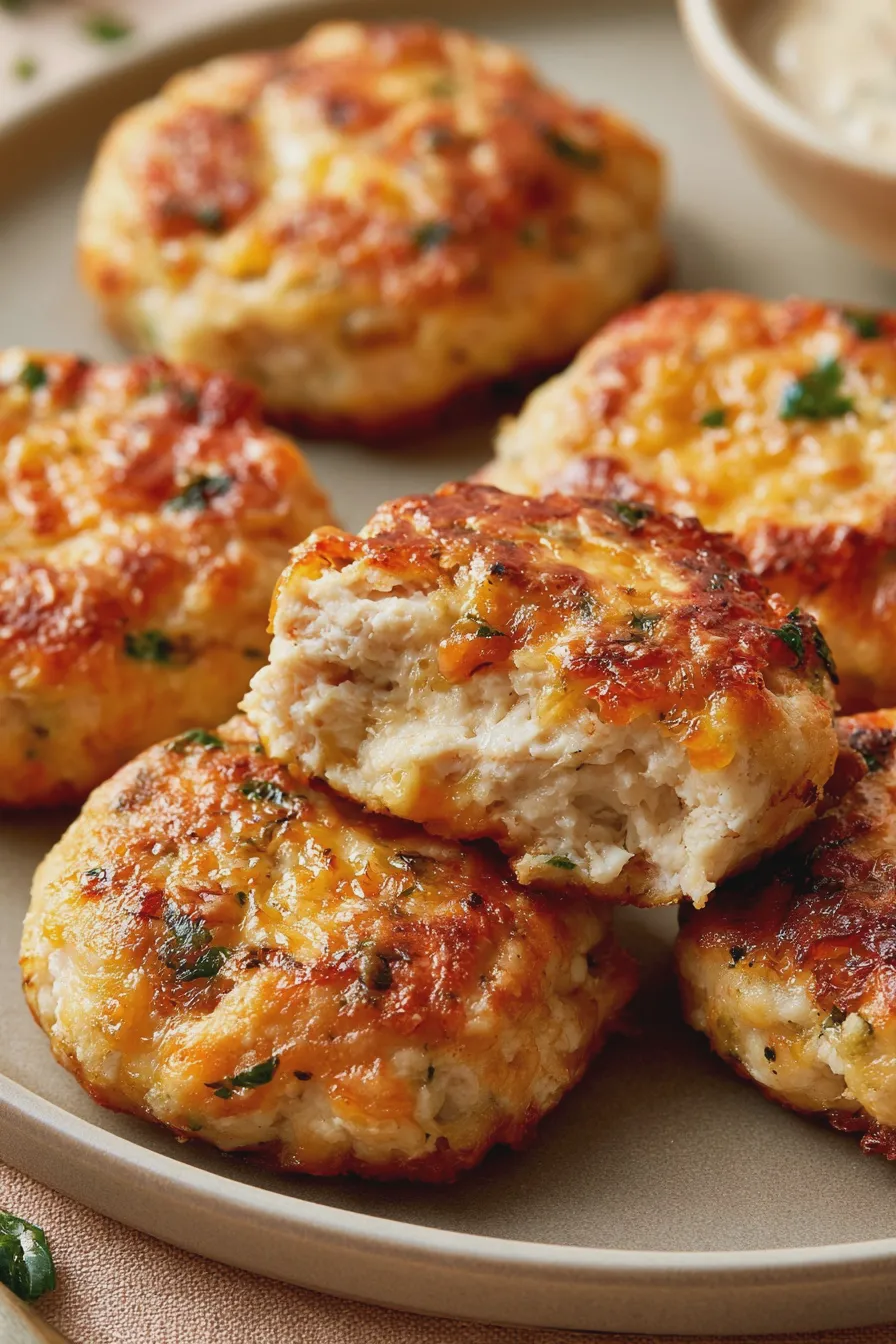 Keto Hähnchen Puffer mit Käse