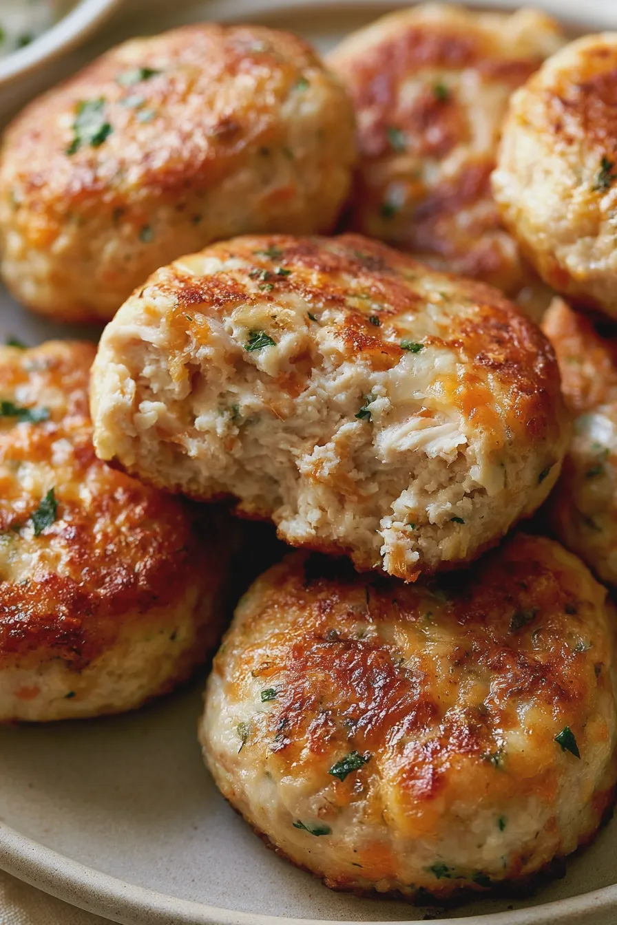 Keto Hähnchen Puffer mit Käse