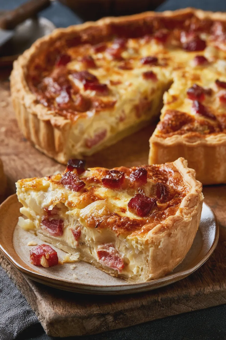 quiche rezept mit Speck und Zwiebeln