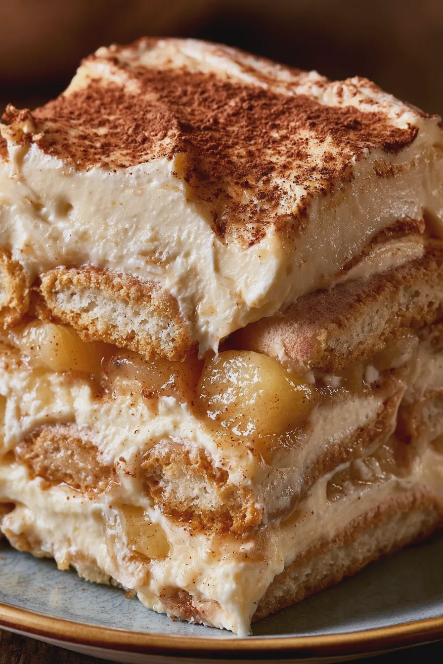 Apfeltiramisu Rezept cremig und einfach zubereitet ein köstliches Dessert