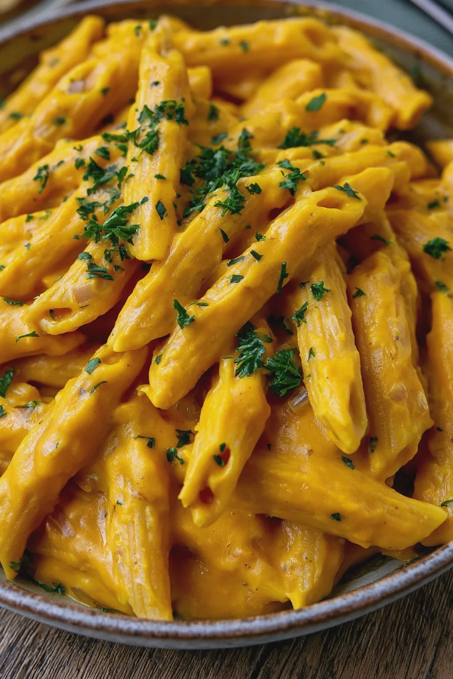 Kürbis Pasta Rezept cremig und einfach zubereitet